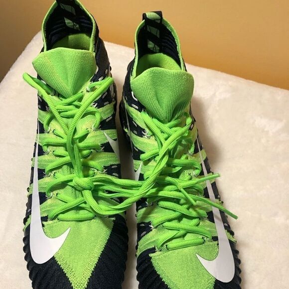 NIKE ALPHA MENACE PRO GREEN/NAVY CLEATS 15 NEW - Picture 8 of 9